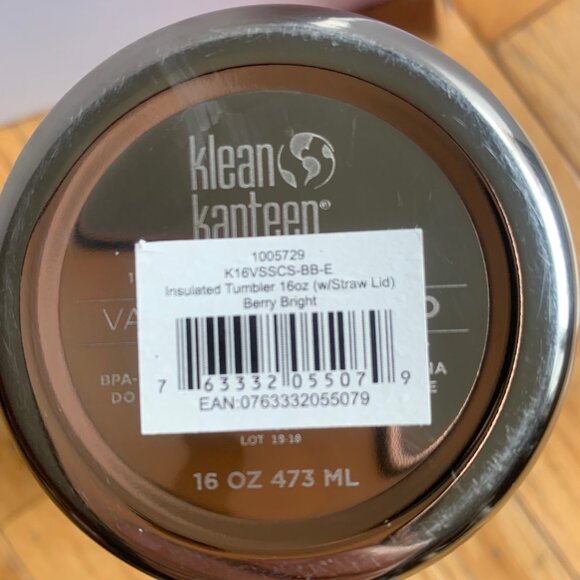 Klean Kanteen 16oz Insulated Tumbler – Berry Bright Stainless Steel Cup - Picture 7 of 7